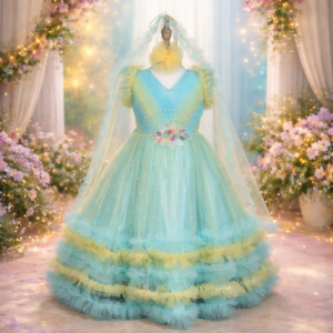 Party Princess Frock Greenish Blue